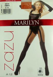 Marilyn Zazu A12 R1/2 rajstopy jak pończochy terakota